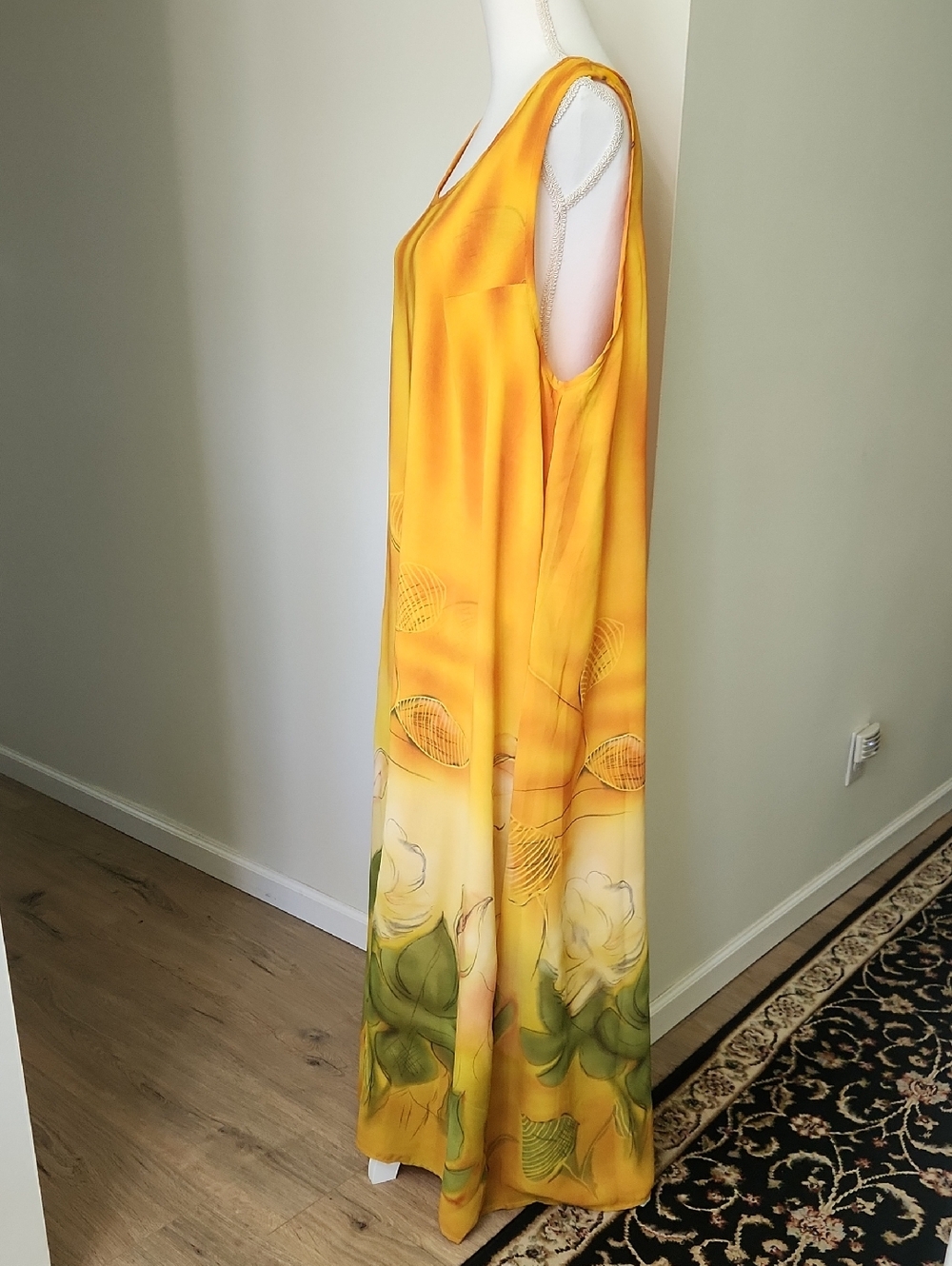 REVERSIBLE Mlle Gabrielle Dress Maxi Watercolor Tropical Boho Chic sz 3X - Picture 6 of 17